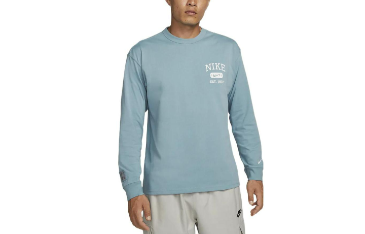 Nike Nike T Shirts Men's Blue Crew Neck Moderate Straight Fit