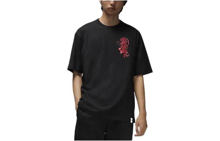 Nike Nike T Shirts Men's Black Crew Neck Moderate Straight Fit
