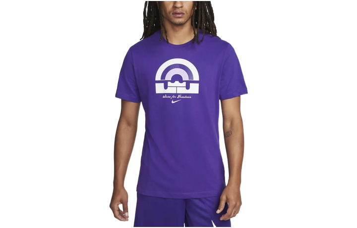 Nike Nike T Shirts Men's Purple Crew Neck Thin Straight Fit