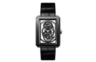 CHANEL BOY FRIEND Wrist Watches Manual Mechanical Movement Crocodile Leather Strap 37*28.6mm Skeleton Dial Women's