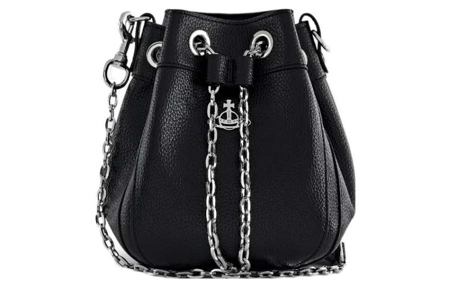 Vivienne Westwood PU Recycled Polyurethane Bucket Bag Crossbody Bag Small Women's Black
