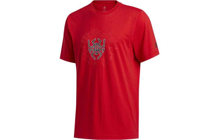 Adidas Adidas T Shirts Men's Red Crew Neck Moderate Straight Fit