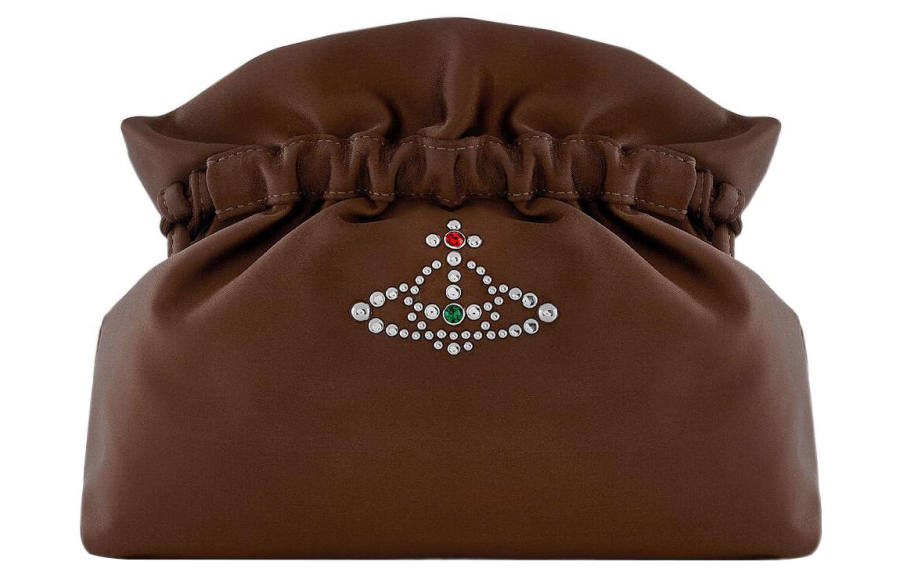 Vivienne Westwood Polyester One Shoulder Crossbody Clutch Small Women's Brown
