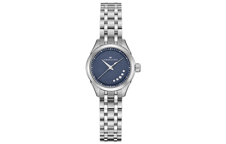 HAMILTON Jazz Series Quartz Movement 50m Waterproof Women's Watch 26mm Blue Dial Stainless Steel Case