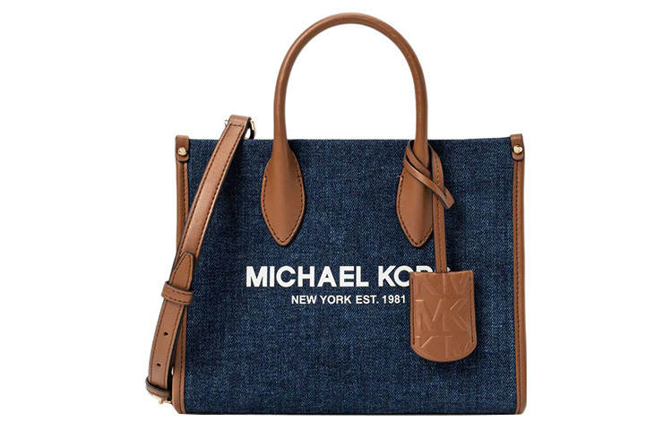 MICHAEL KORS Cotton Tote Bag, Shopping Bag, Handbag, Shoulder Bag, Crossbody Bag Small Women's Blue