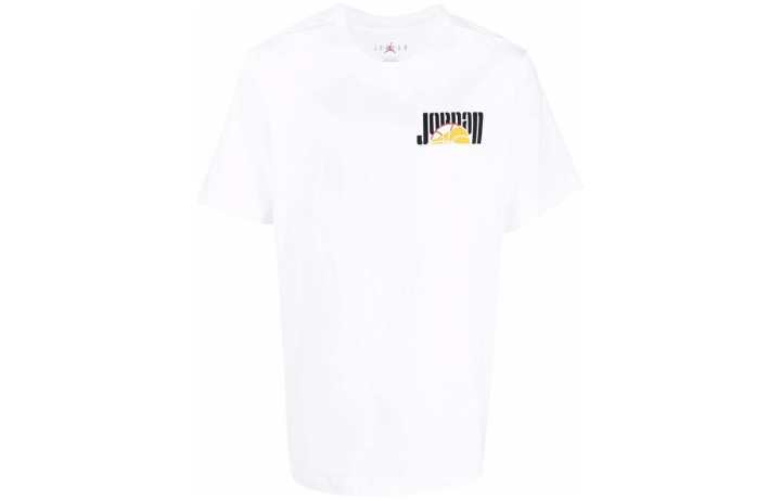 Jordan Jordan T Shirts Men's White Crew Neck Moderate Straight Fit