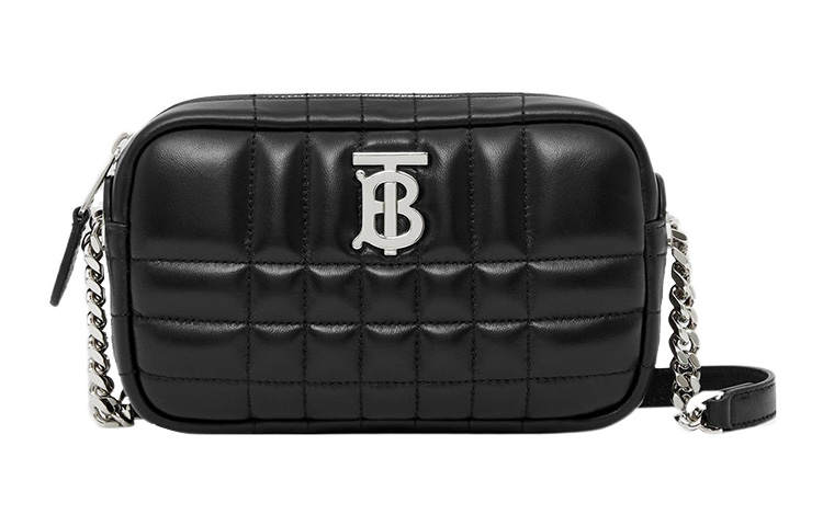 Burberry Quilted Leather Mini Lola Camera Bag Black/Silver tone
