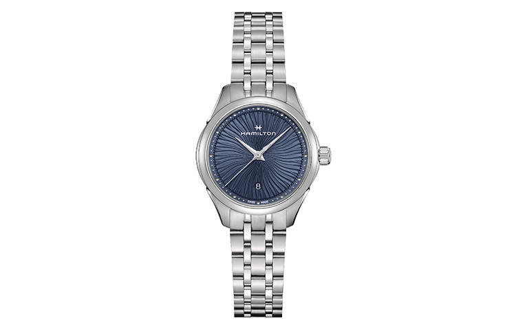 HAMILTON Jazz Series Quartz Movement 50m Waterproof Women's Watch 30mm Blue Dial Stainless Steel Case