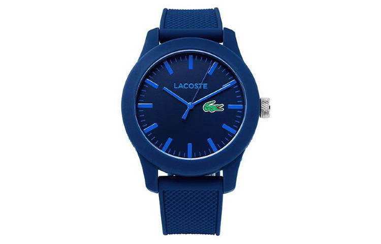 LACOSTE 12.12 Wrist Watches Quartz Movement Silicone Strap 43mm Blue Dial Men's Watches