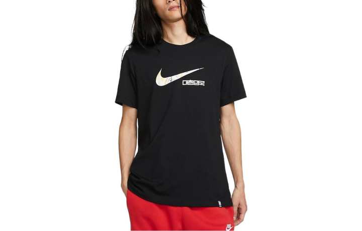 Nike Nike T Shirts Men's Black Crew Neck Moderate Straight Fit
