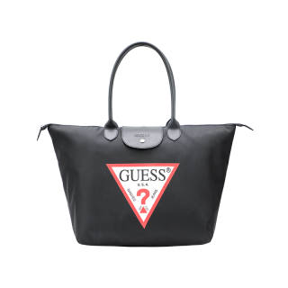 GUESS Pu Large Capacity Basket Bag, Portable Commute Shoulder Bag, Yoga Bag Regular Unisex Black