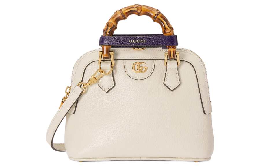 GUCCI Diana Leather Shoulder Bag, Crossbody Bag, Handbag Mini Women's White
