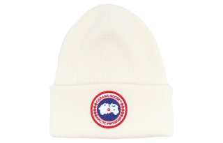 Canada Goose logo-patch ribbed-knit beanie