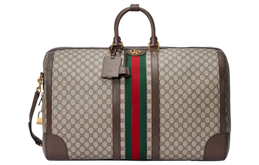 GUCCI Savoy Medium Duffle Bag Travel Bag Men Beige/Ebony