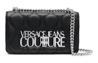 VERSACE JEANS COUTURE Polyurethane Shoulder Bag, Crossbody Bag Regular Women's Black