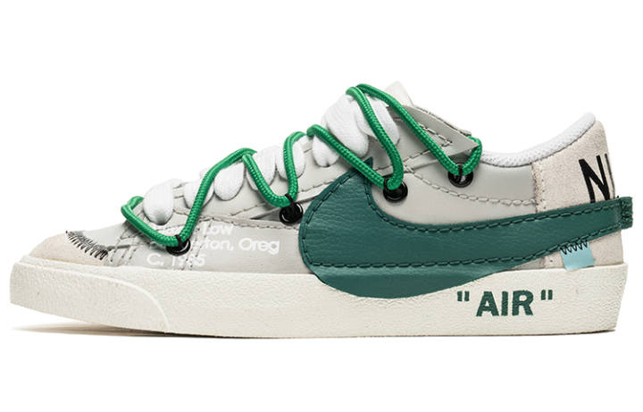 Nike Nike Blazer Leather Slip Resistant Abrasion Resistant Low top Skateboard Shoes Men's White Green