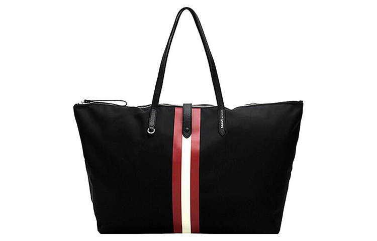 BALLY Nylon With Leather Travel Bag, Combo Bag, Tote Bag, Shopping Bag, Shoulder Bag, Handbag Unisex Black