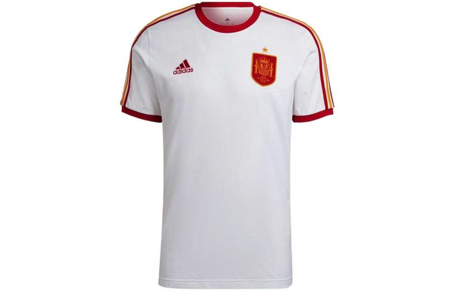 Adidas Adidas T Shirts Men's White Crew Neck Moderate Straight Fit