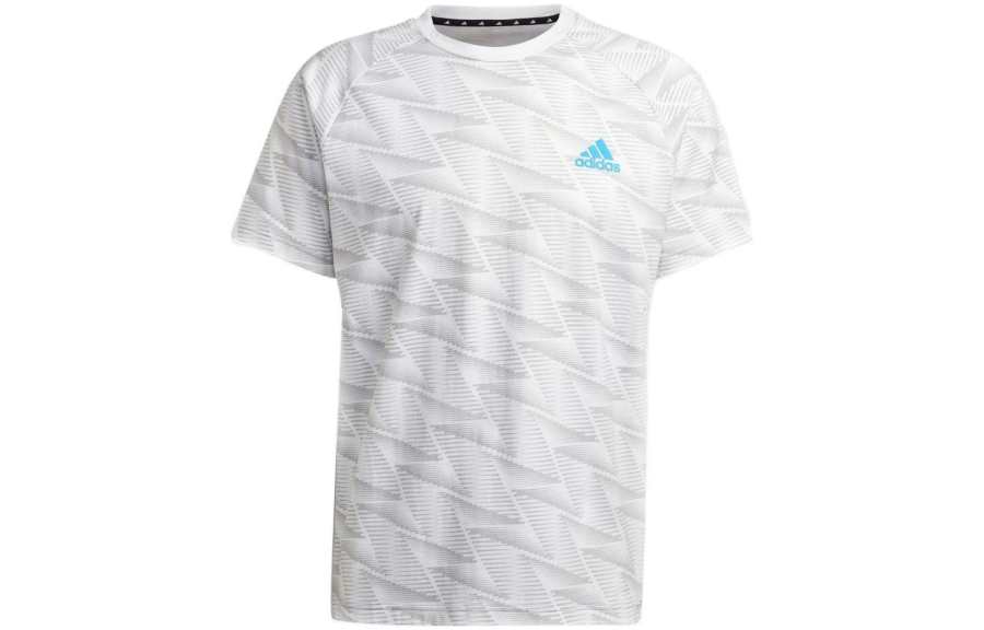 Adidas Adidas T Shirts Men's White Crew Neck Moderate Straight Fit