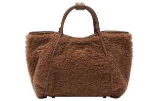 MaxMara Teddy Series Cow Leather Detail Shoulder Bag, Crossbody Bag, Handbag Mini Women's Camel