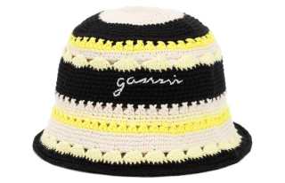 GANNI 【Previous Season】embroidered striped beanie hat