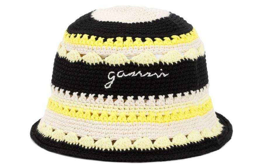 GANNI 【Previous Season】embroidered striped beanie hat