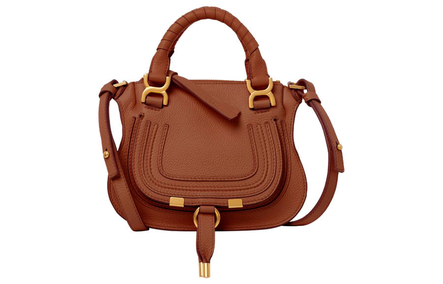 Chloé Chloe Marcie Grain Calfskin Shoulder Bag, Crossbody Bag, Handbag Mini Women's Brown