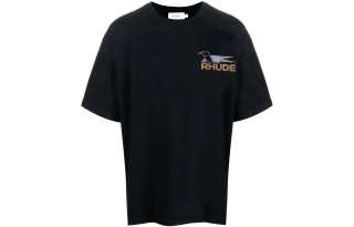 RHUDE T Shirts Men's Black Crew Neck