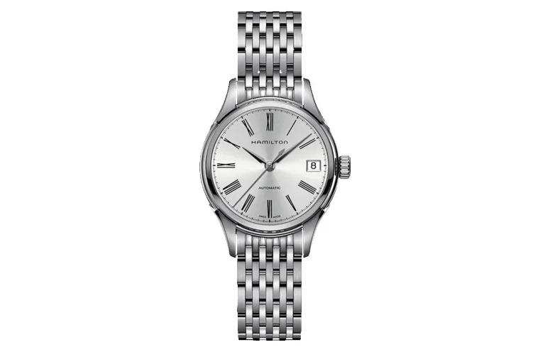 HAMILTON Automatic Mechanical Movement 50m Waterproof Women's Watch Silver Dial Stainless Steel Case