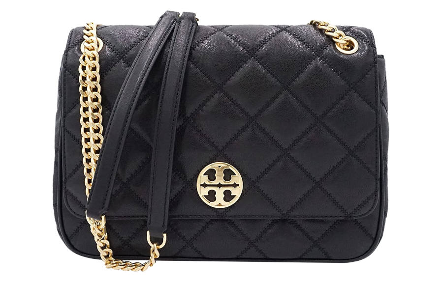 TORY BURCH Willa Leather Shoulder Bag, Crossbody Bag Large Women's Black