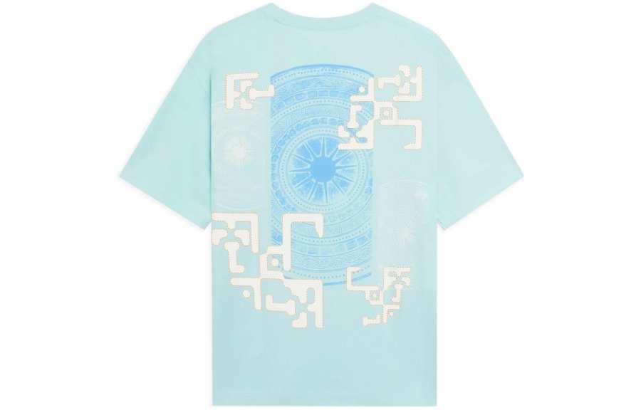 Li-Ning Li Ning T Shirts Men's Blue Crew Neck Moderate Straight Fit