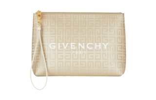 Givenchy Coated Canvas Clutch Large Women's Gold