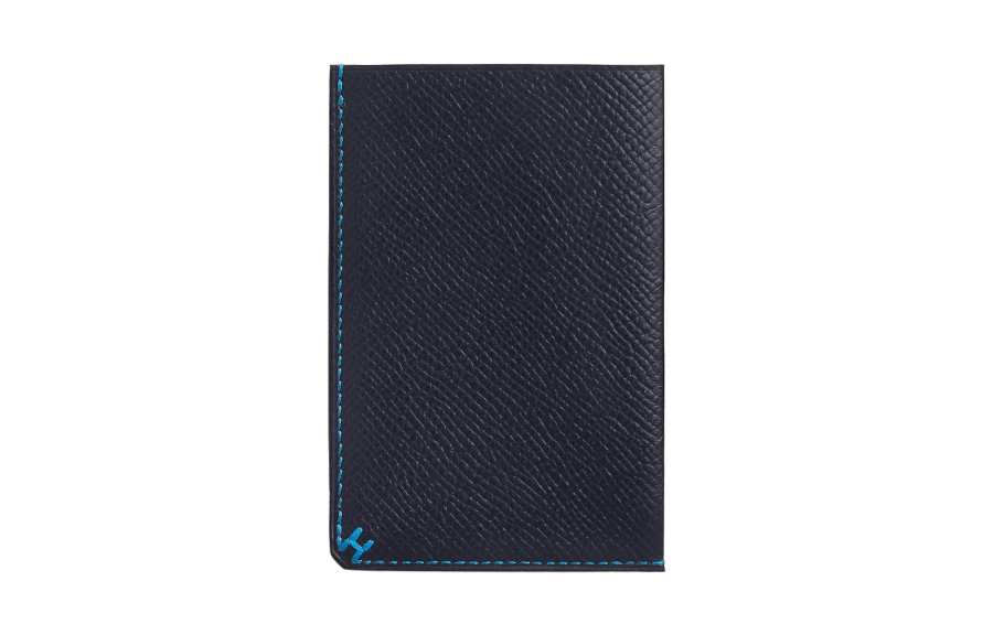 HERMES H Sellier Epsom Calfskin Card Holder Card Holder Regular Men's Dark Blue