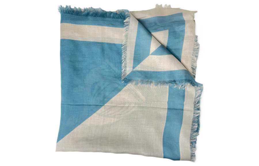 Lanvin Graphic-Printed Raw-Cut Edge Scarf