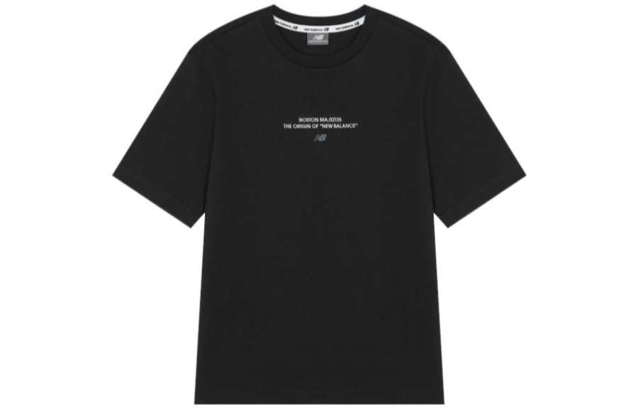 New Balance New Balance T Shirts Men's Black Crew Neck Moderate Straight Fit
