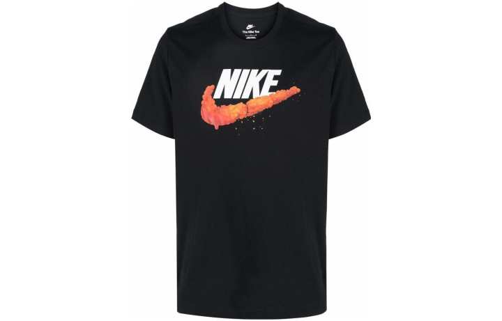 Nike Nike T Shirts Men's Black Crew Neck Moderate Straight Fit
