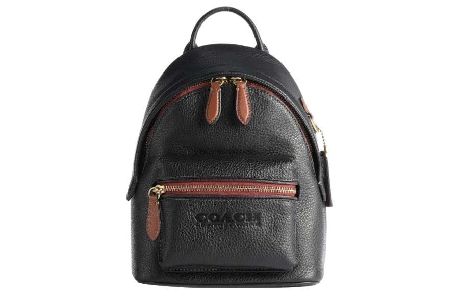 COACH COACH Charter Leather Backpack Small Unisex Brown & Black