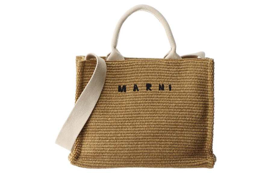 MARNI Cow Leather Tote Bag, Shopping Bag, Shoulder Bag, Handbag Small Women's Brown