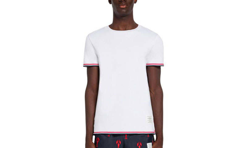 Thom Browne contrast-trim short-sleeve T-shirt