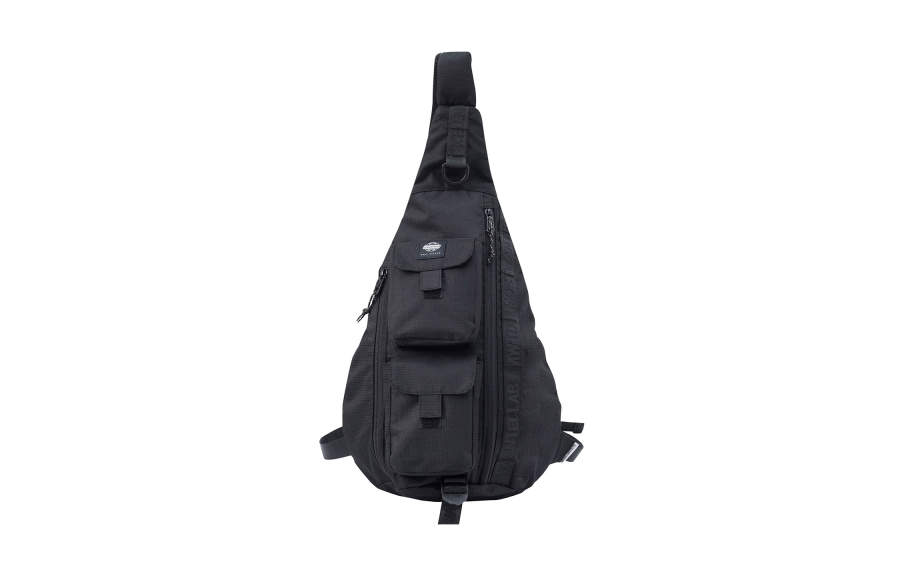 MostwantedLab Polyester Waterdrop Shaped Bag, Crossbody Bag, Sling Bag Large Unisex Black/Ecru