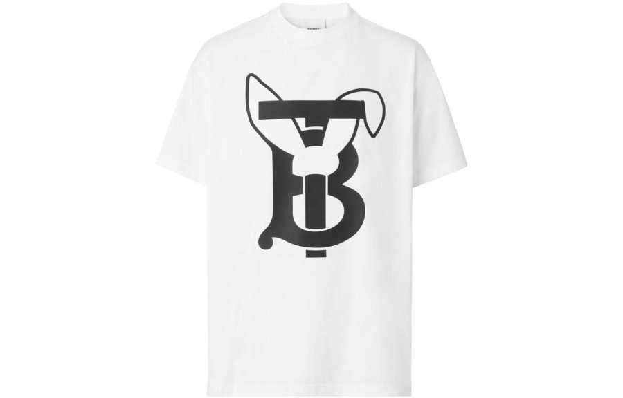 Burberry Rabbit Logo Print Cotton T Shirt