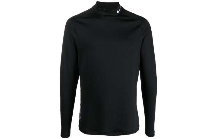 Nike Nike T Shirts Men's Black Turtleneck Moderate Straight Fit