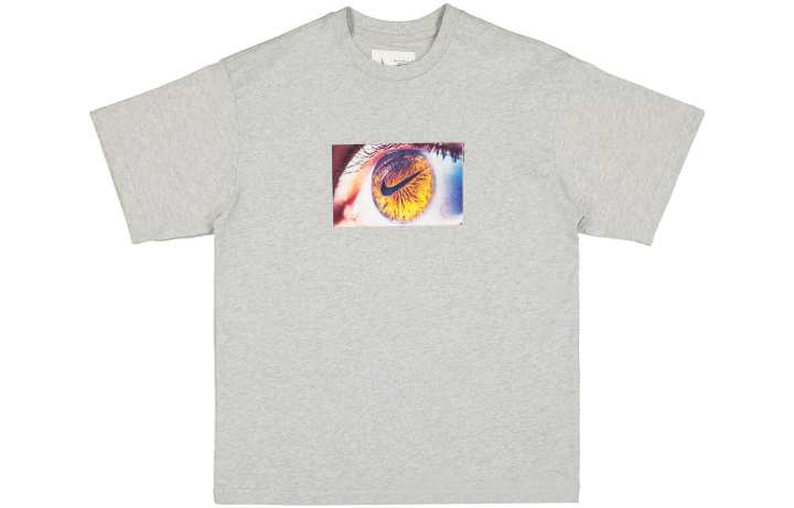 Nike Nike T Shirts Men's Gray Crew Neck Moderate Straight Fit