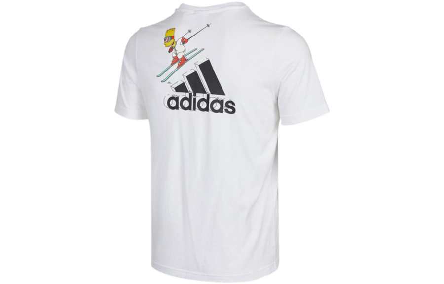 Adidas Adidas T Shirts Men's White Crew Neck Moderate Straight Fit