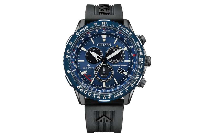 CITIZEN PROMASTER Solar Quartz Movement PU Strap Watch Men's Watches Blue Dial
