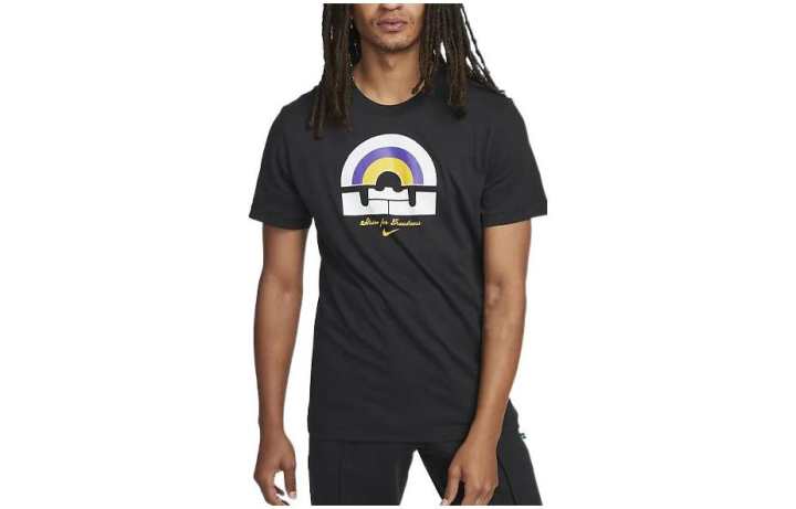 Nike Nike T Shirts Men's Black Crew Neck Moderate Straight Fit