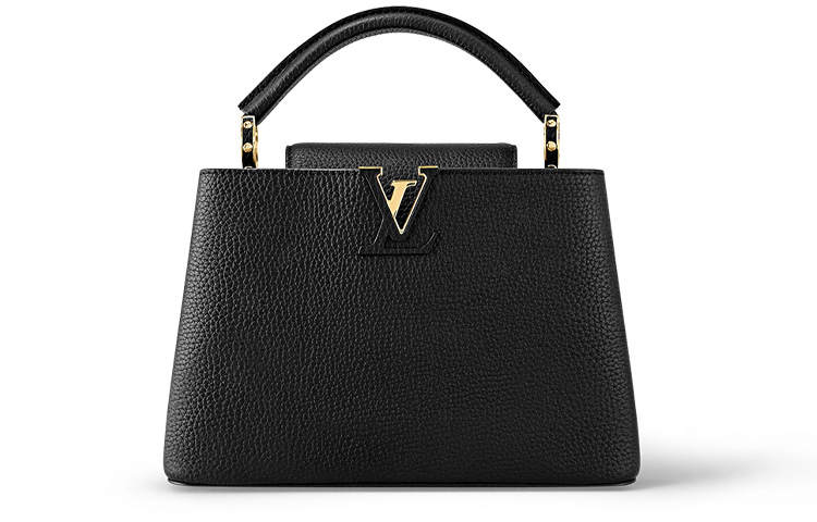 LOUIS VUITTON Capucines Cow Leather Kapsyn Handbag, Shoulder Bag, Crossbody Bag Women's Black