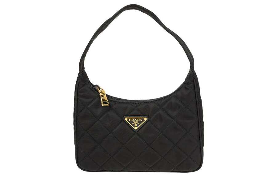 PRADA Nylon Shoulder Bag, Hobo Bag, Handbag, Shoulder Bag Women's Black