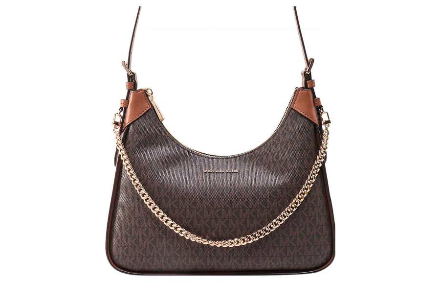 MICHAEL KORS Cotton With Leather Portable Crossbody Bag, Shoulder Bag Women's Brown