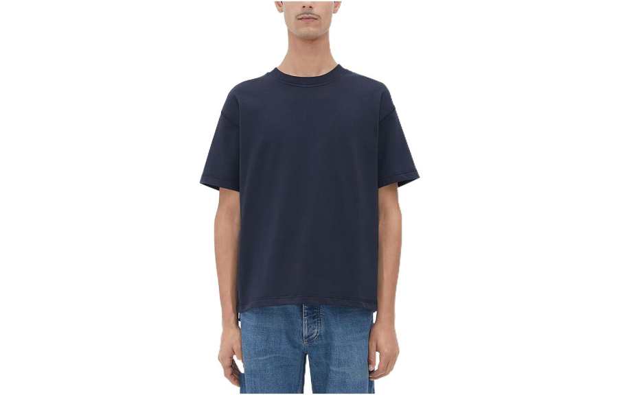 Bottega Veneta T Shirts Men's Starry Black Crew Neck Moderate Straight Fit
